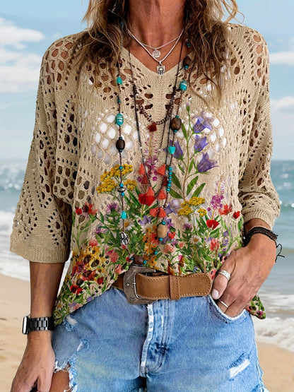Women's Versatile Floral Pullover Hoodie – view 6