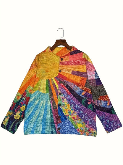 Women's Versatile Graphic Button-Front Cardigan – Sizes 1XL–4XL detail view