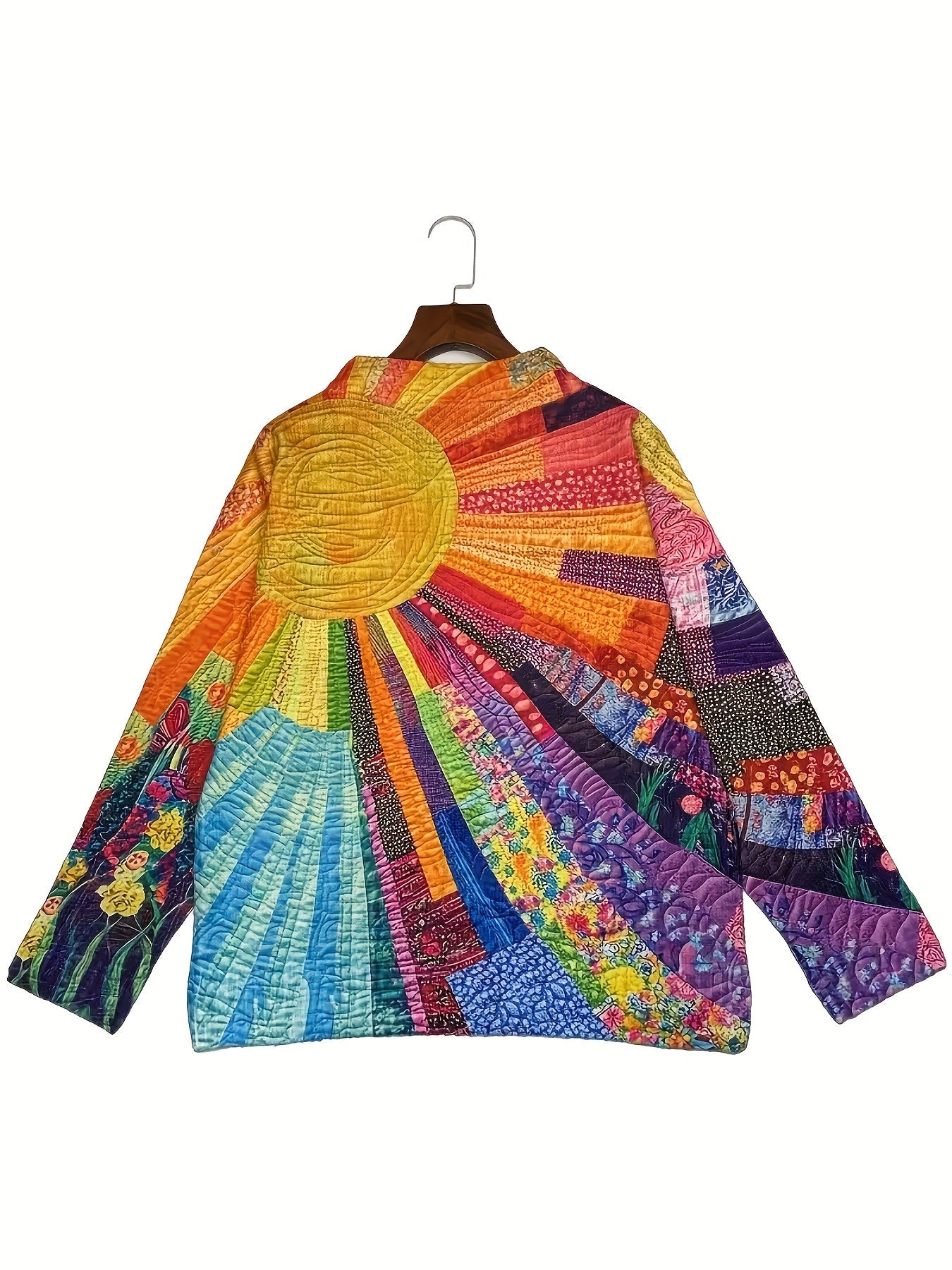 Women's Versatile Graphic Button-Front Cardigan – Sizes 1XL–4XL detail view