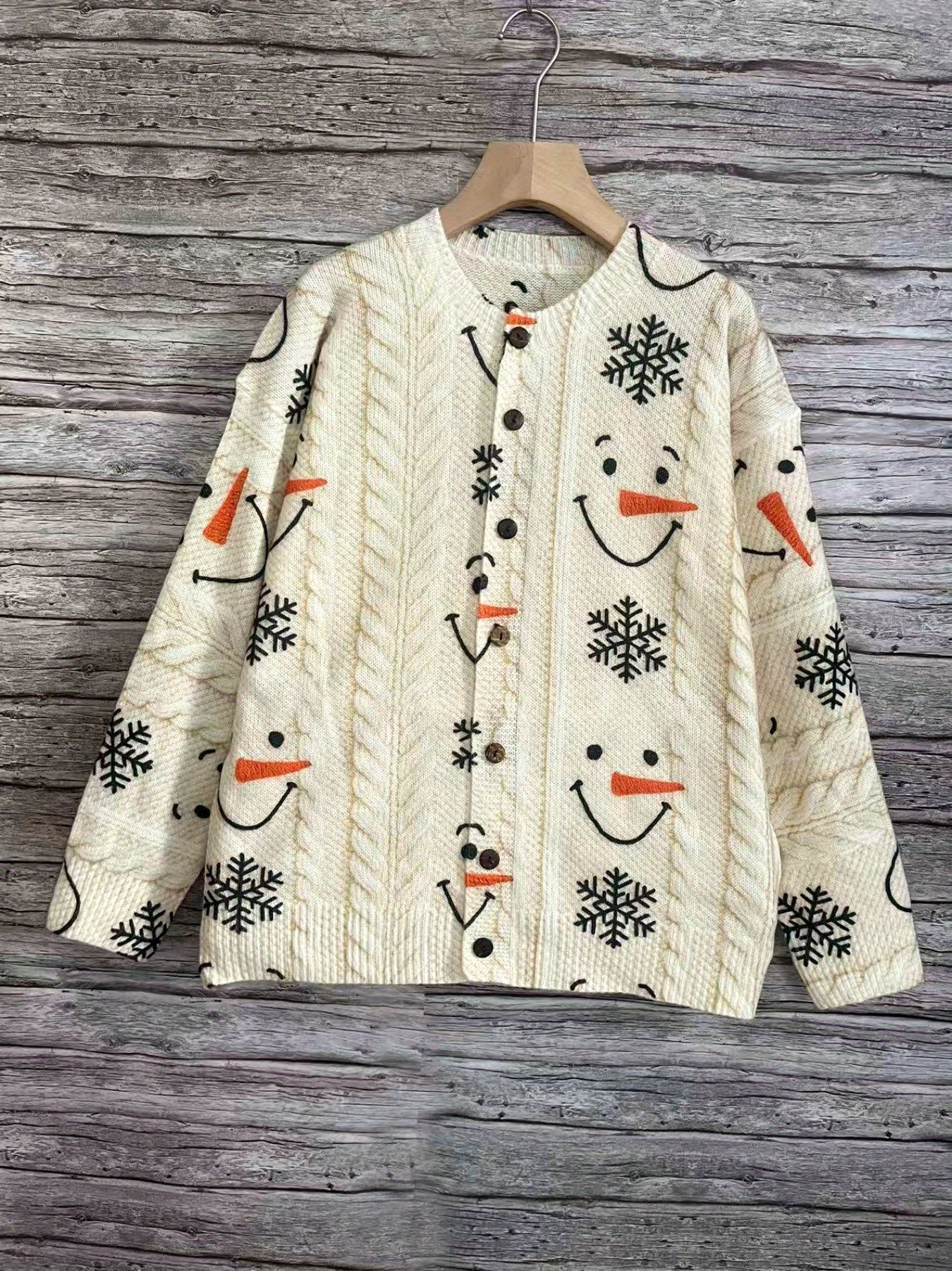 Women's Versatile Graphic Button-Front Cardigan – Sizes S–XXL detail view