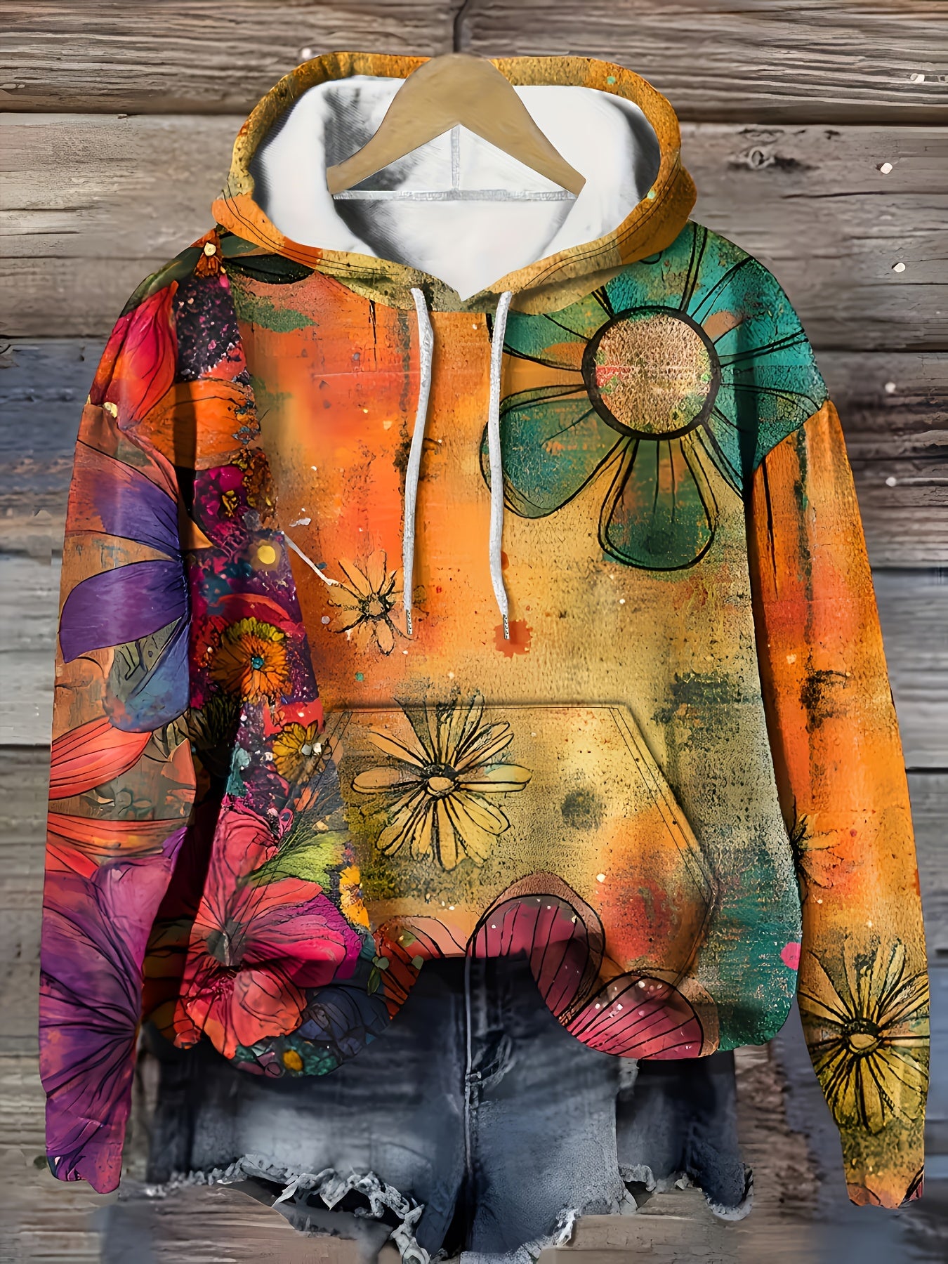 Women's Versatile Graphic Pullover Hoodie – 5-Variant Selection – main product image