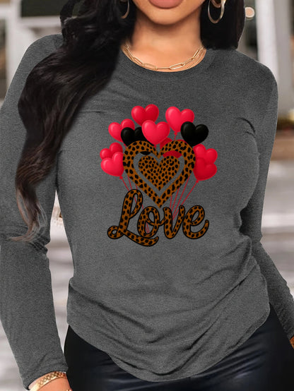 Women's Versatile Graphic Pullover Hoodie – Grey / Burgundy detail view