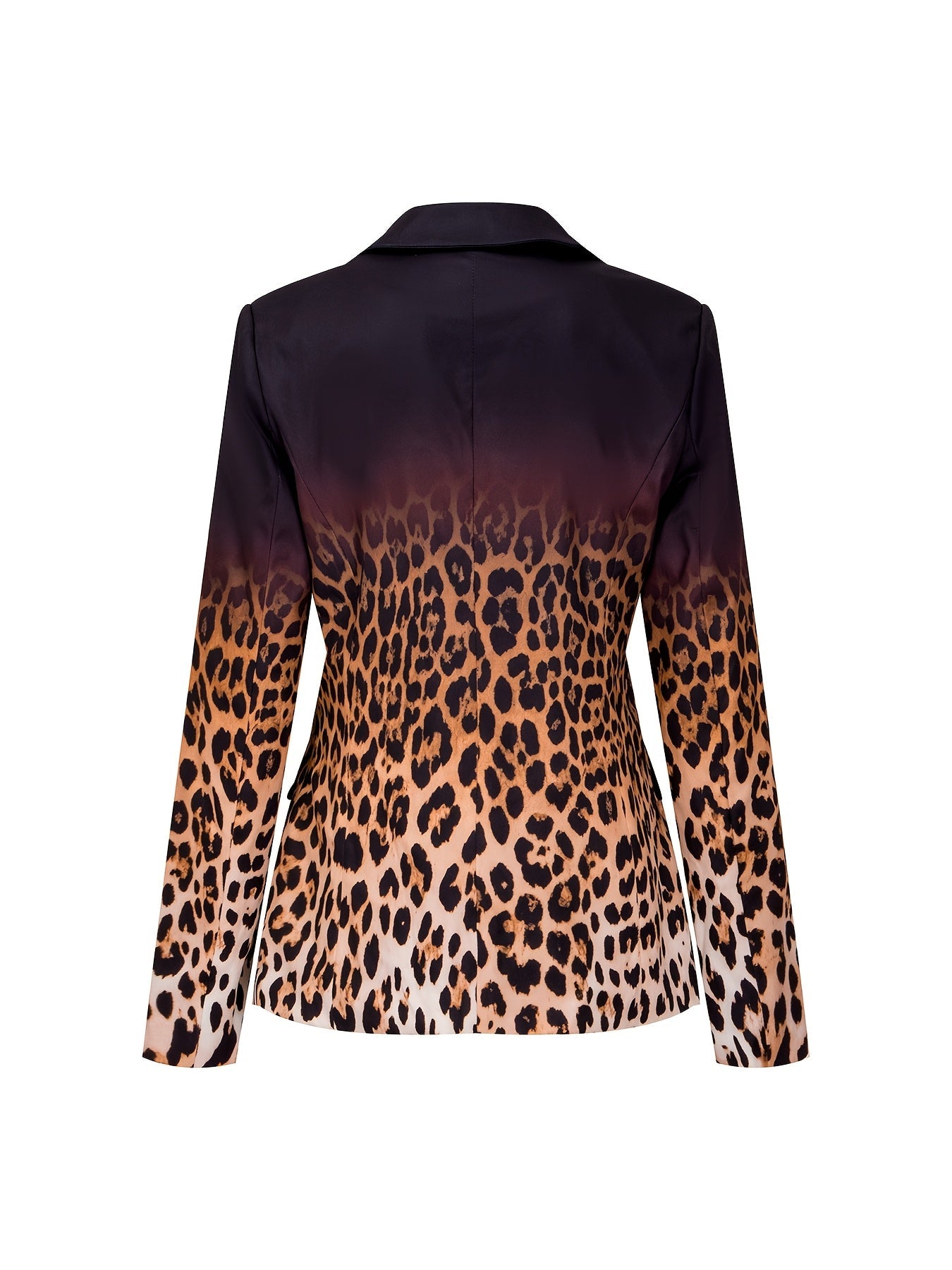 Women's Versatile Leopard Print Button-Front Blazer detail view