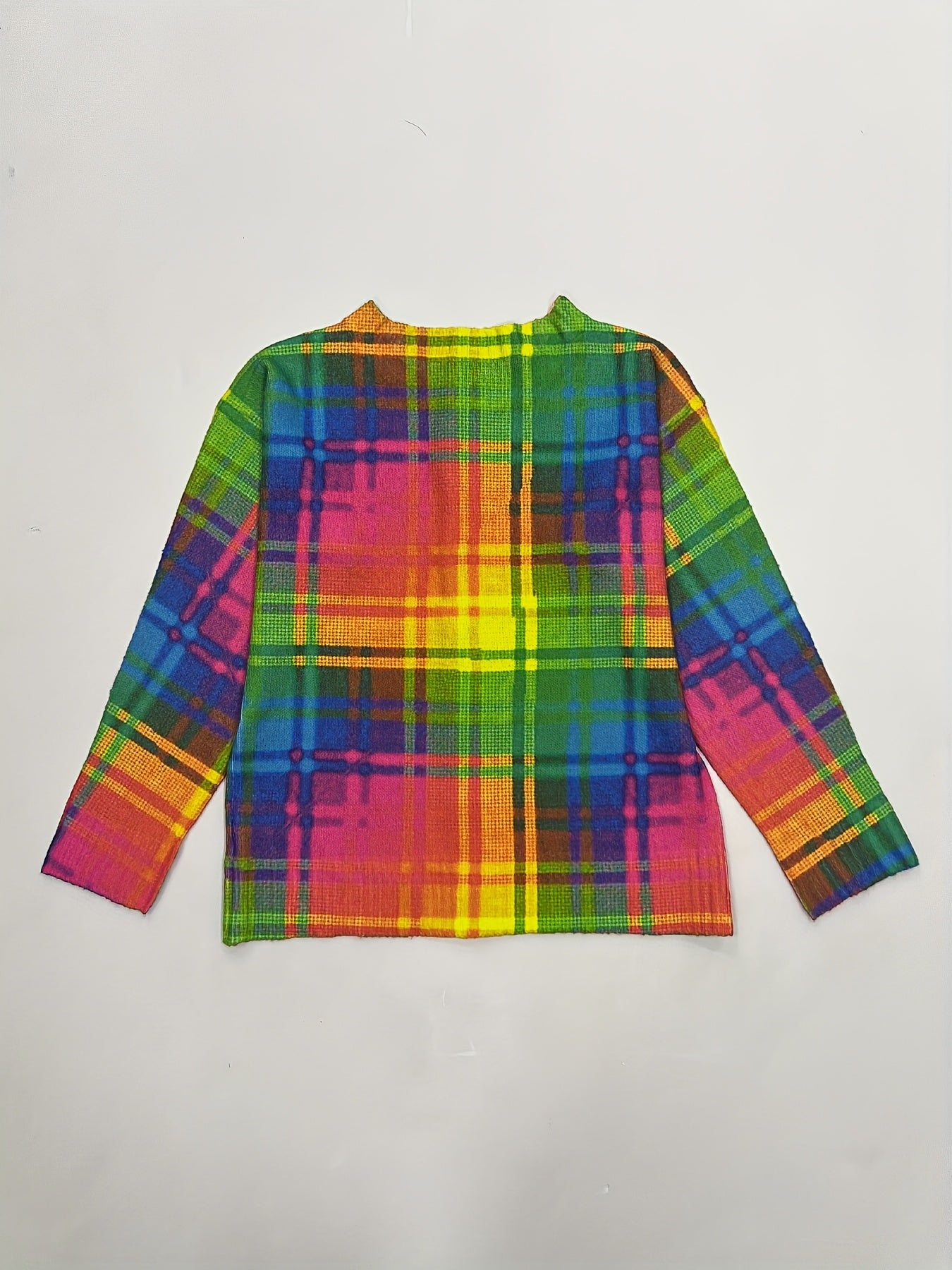 Women's Versatile Plaid Button-Front Cardigan detail view