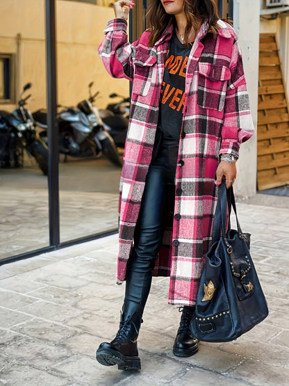 Women's Versatile Plaid Pullover Coat – main product image
