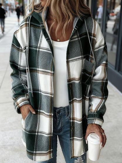 Women's Versatile Plaid Single-Breasted Jacket detail view