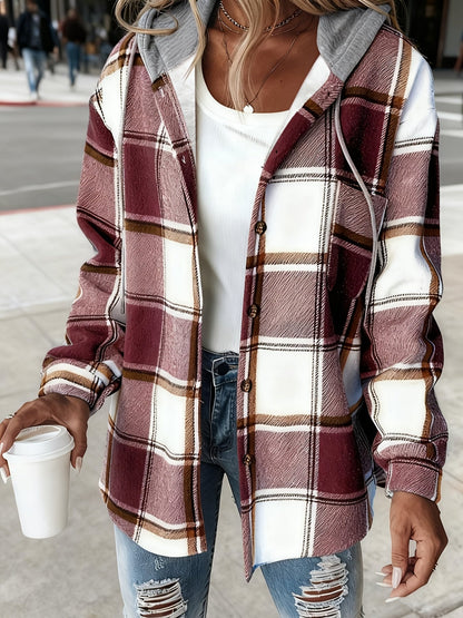 Women's Versatile Plaid Single-Breasted Jacket detail view
