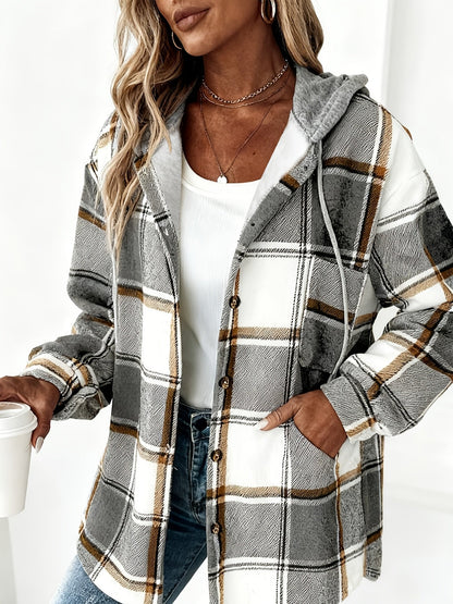 Women's Versatile Plaid Single-Breasted Jacket detail view