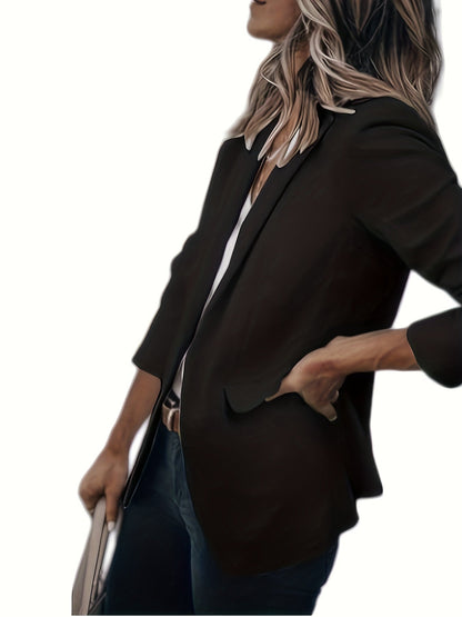 Women's Versatile Pullover Blazer – Black / White detail view