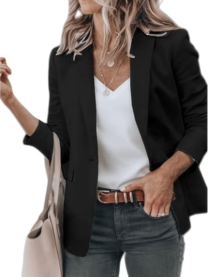 Women's Versatile Pullover Blazer – Black / White detail view