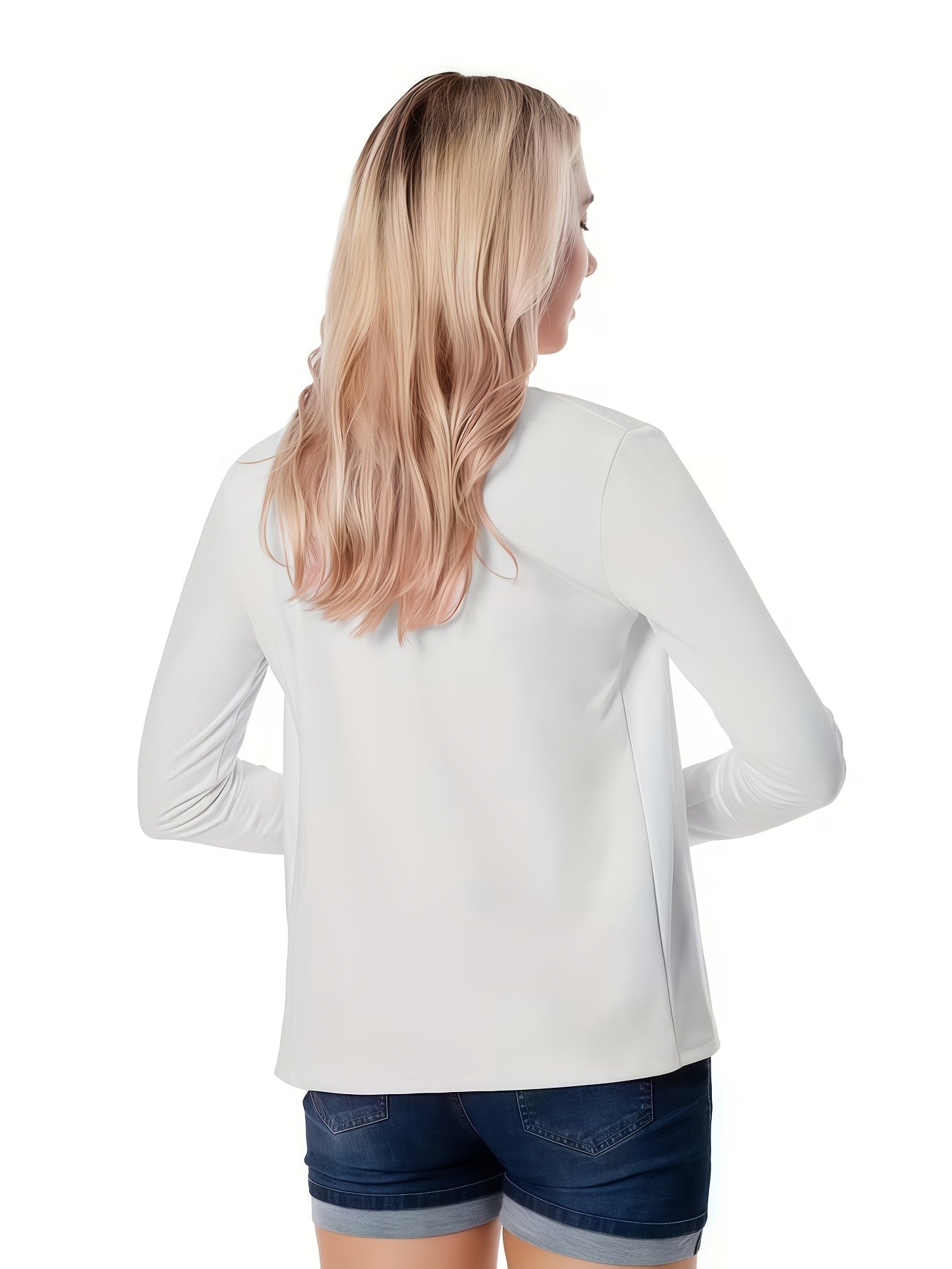 Women's Versatile Pullover Blazer – White / Red detail view