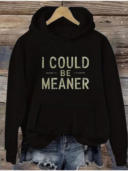 Women's Versatile Pullover Hoodie – Black detail view
