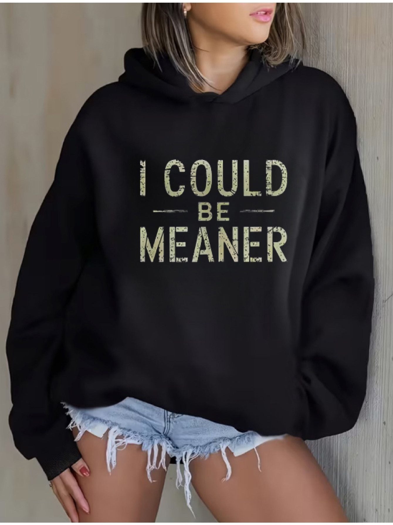 Women's Versatile Pullover Hoodie – Black – Black option – view 6