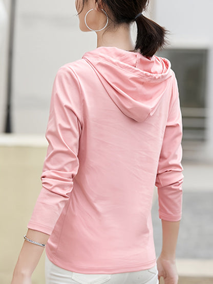 Women's Versatile Pullover Hoodie – Black / Peach detail view
