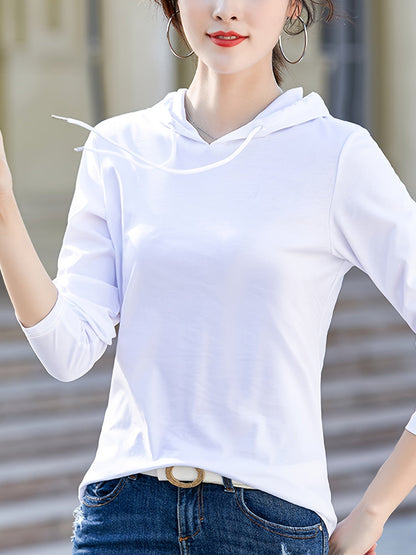 Women's Versatile Pullover Hoodie – Black / Peach detail view