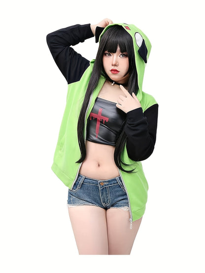 Women's Versatile Pullover Hoodie – Grass Green – view 3