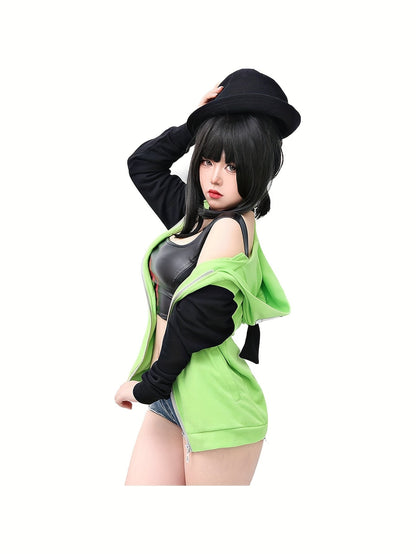 Women's Versatile Pullover Hoodie – Grass Green – view 5