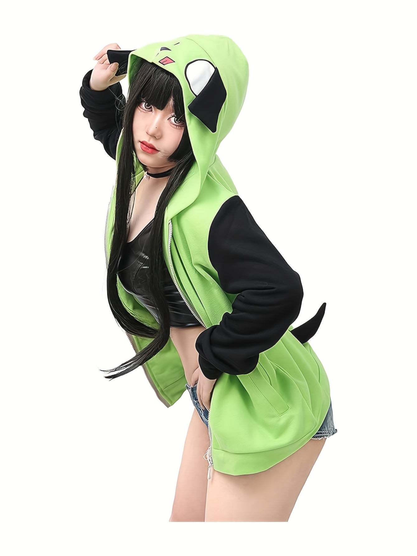 Women's Versatile Pullover Hoodie – Grass Green – view 9