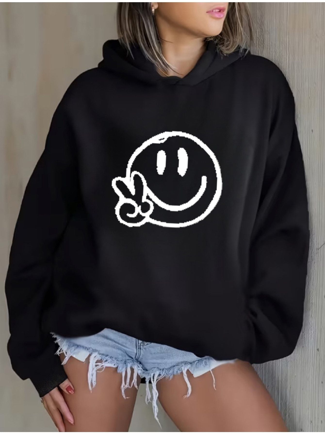 Women's Versatile Pullover Hoodie – White Colorway 02469 detail view