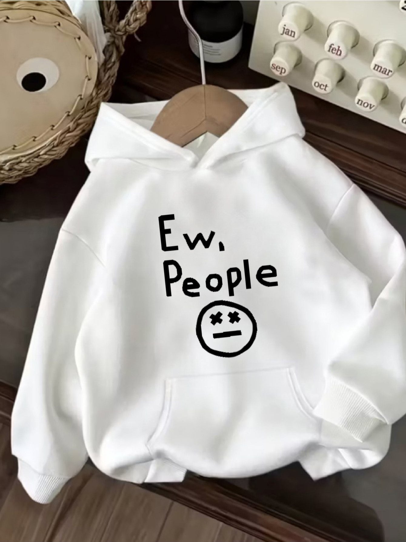 Women's Versatile Pullover Hoodie – White Colorway 03557 detail view
