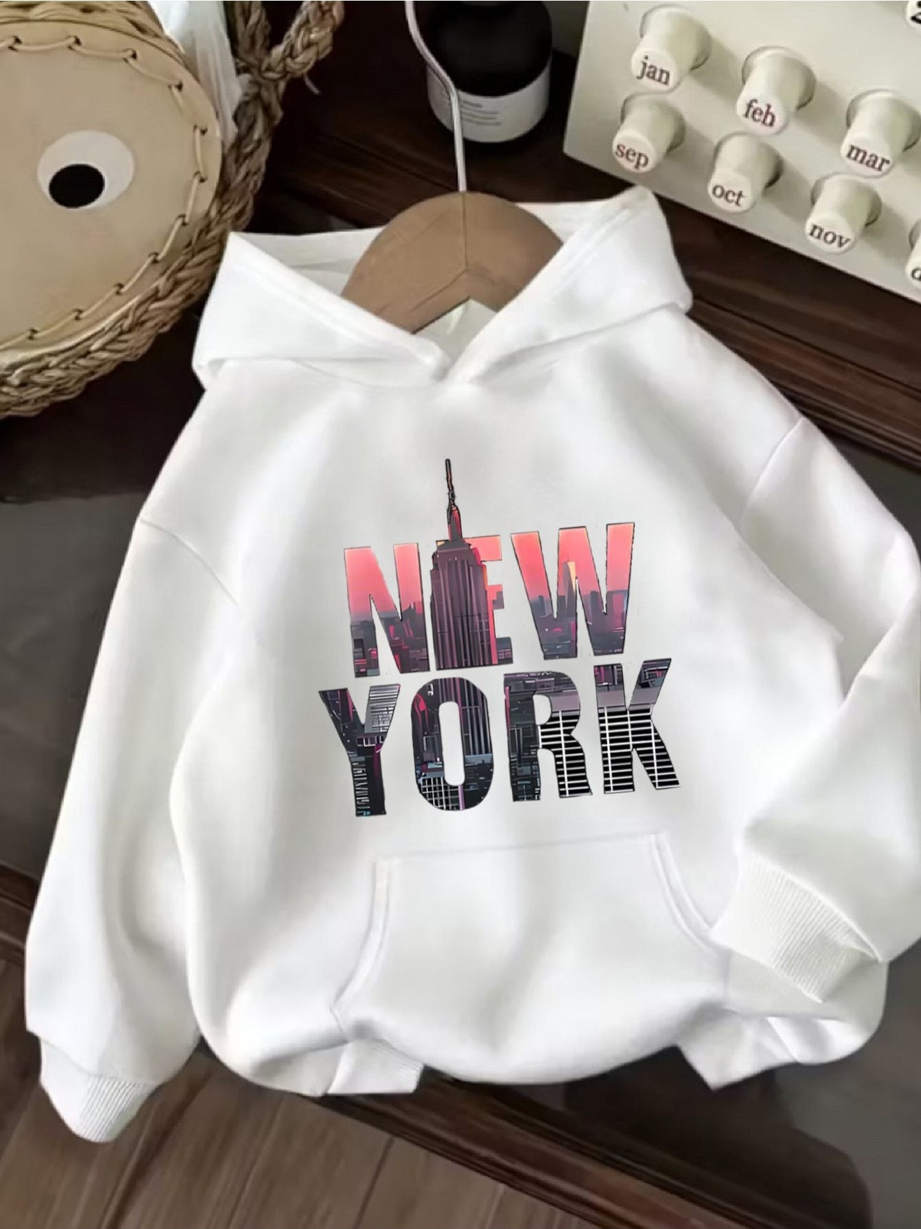 Women's Versatile Pullover Hoodie – White Colorway 60069 detail view
