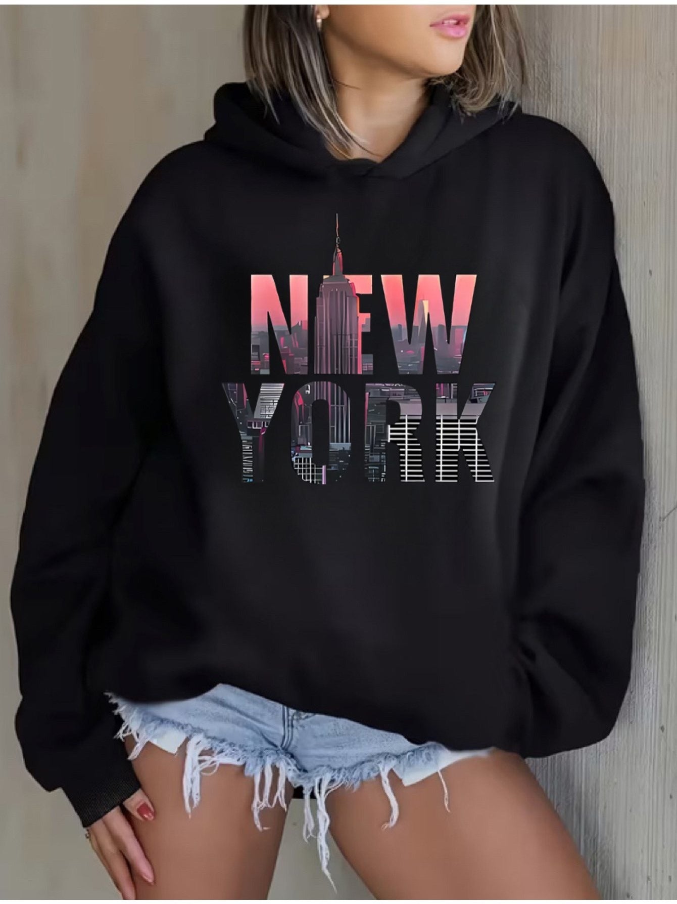 Women's Versatile Pullover Hoodie – White Colorway 60069 detail view