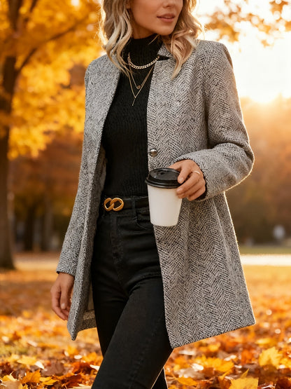 Women's Versatile Single-Breasted Coat – Khaki option – main product image