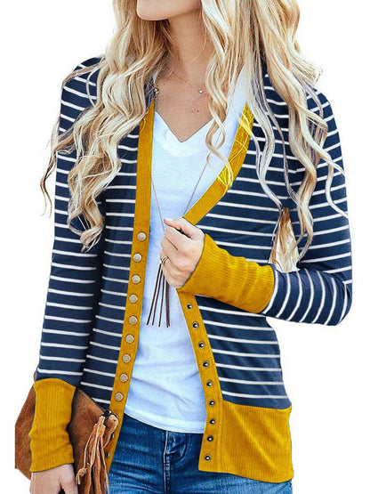 Women's Versatile Striped Button-Front Cardigan – view 3