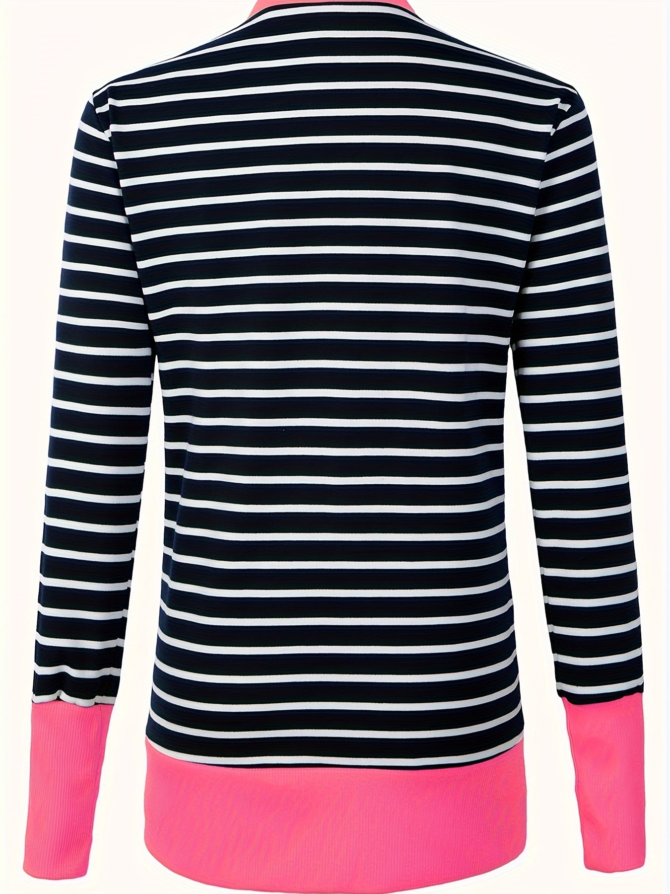 Women's Versatile Striped Button-Front Cardigan detail view