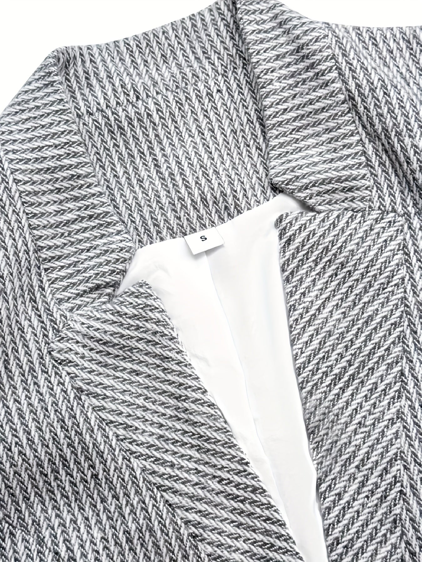 Women's Versatile Striped Zip-Up Coat detail view