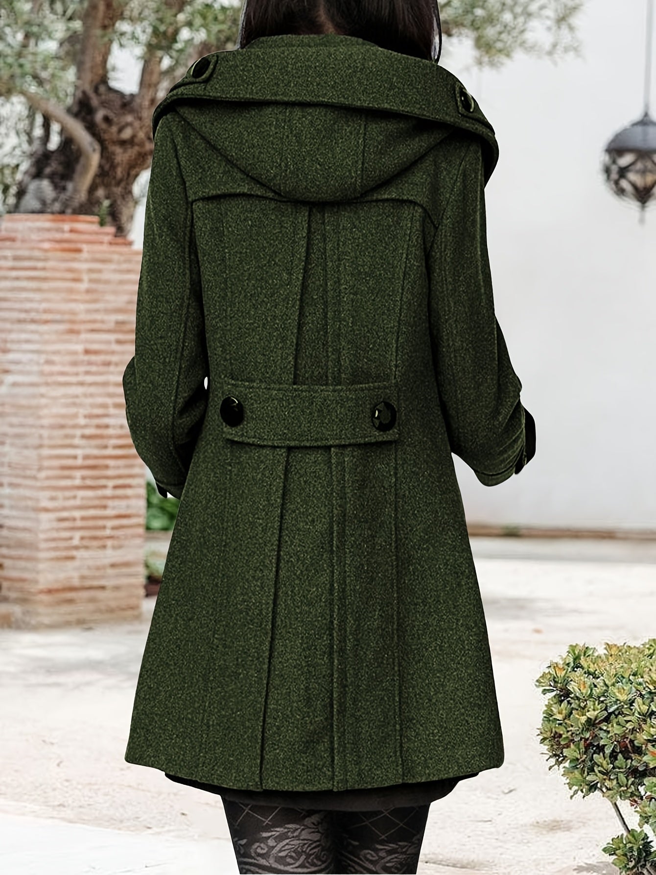 Women's Versatile Wool Blend Double-Breasted Coat detail view