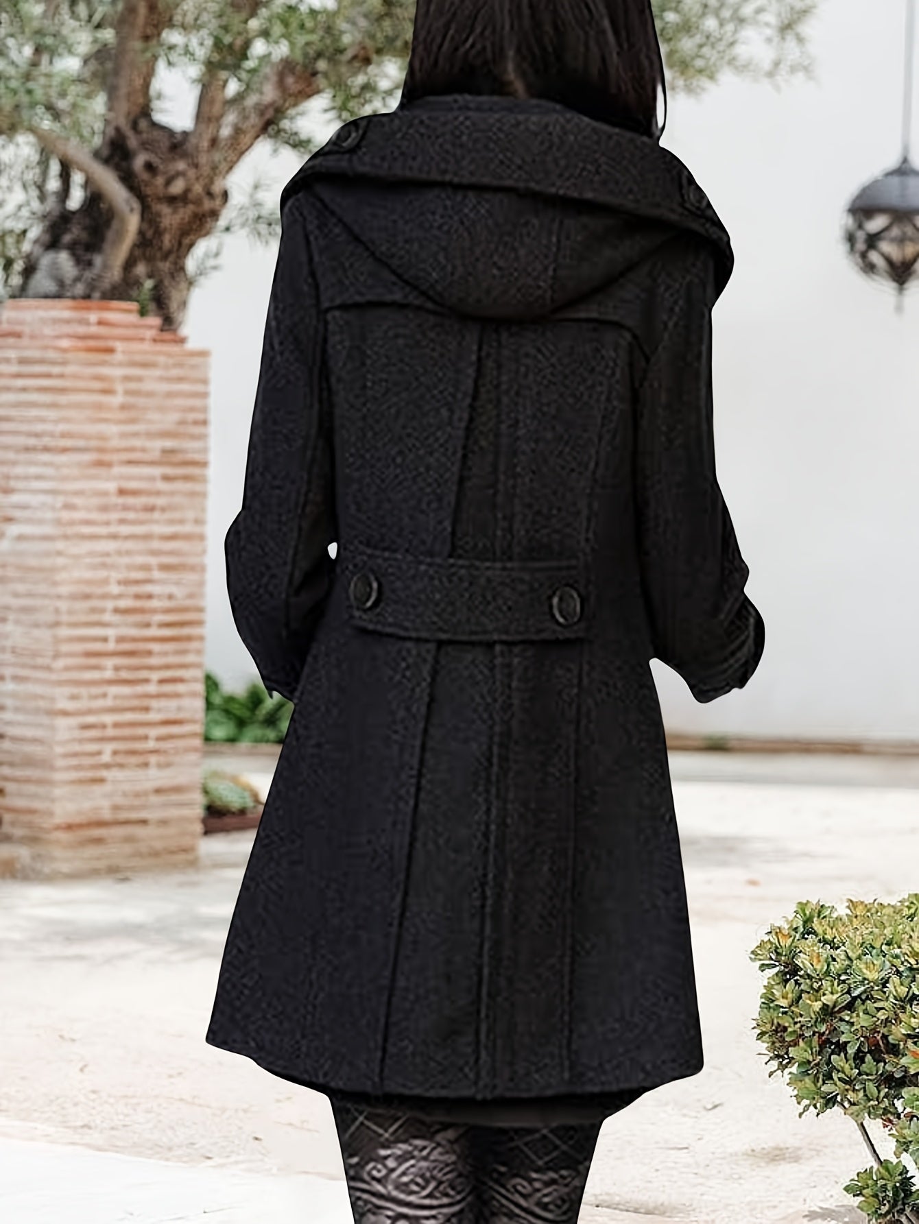 Women's Versatile Wool Blend Double-Breasted Coat detail view