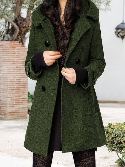Women's Versatile Wool Blend Double-Breasted Coat detail view