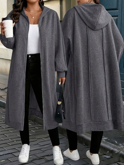 Women's Versatile Zip-Up Coat – Grey / Khaki – view 9