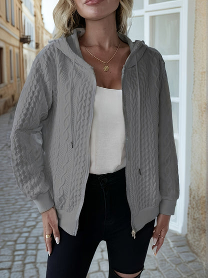 Women's Versatile Zip-Up Hoodie – 3-Color Selection detail view