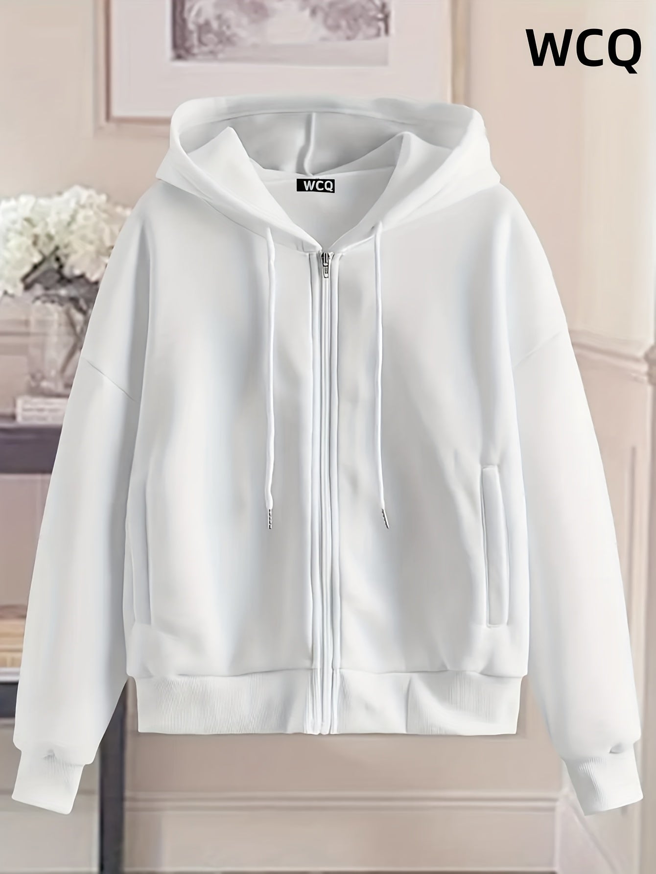 Women's Versatile Zip-Up Hoodie – 5-Color Selection – White option – view 2