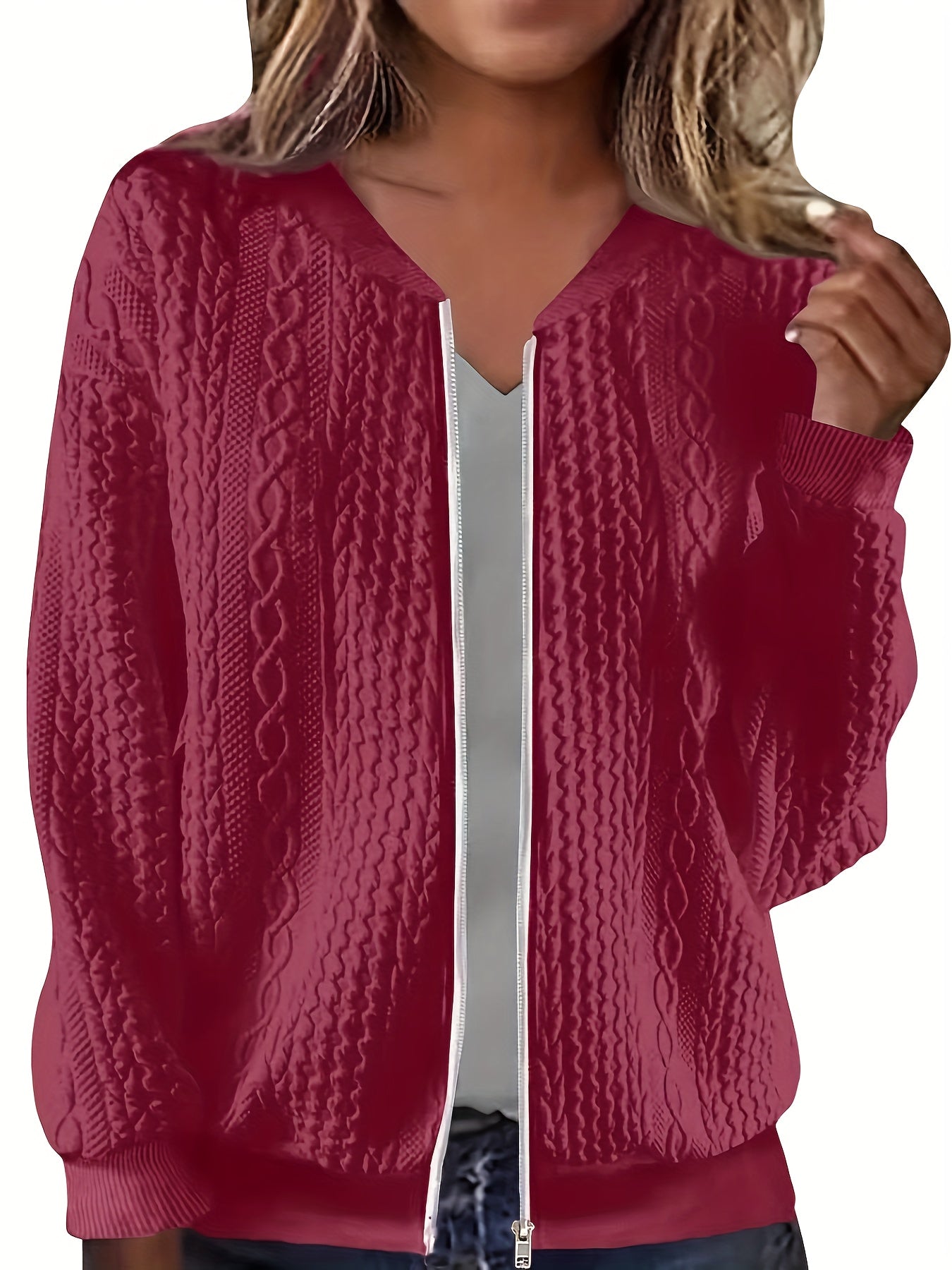 Women's Versatile Zip-Up Jacket – Sizes 1XL–5XL detail view