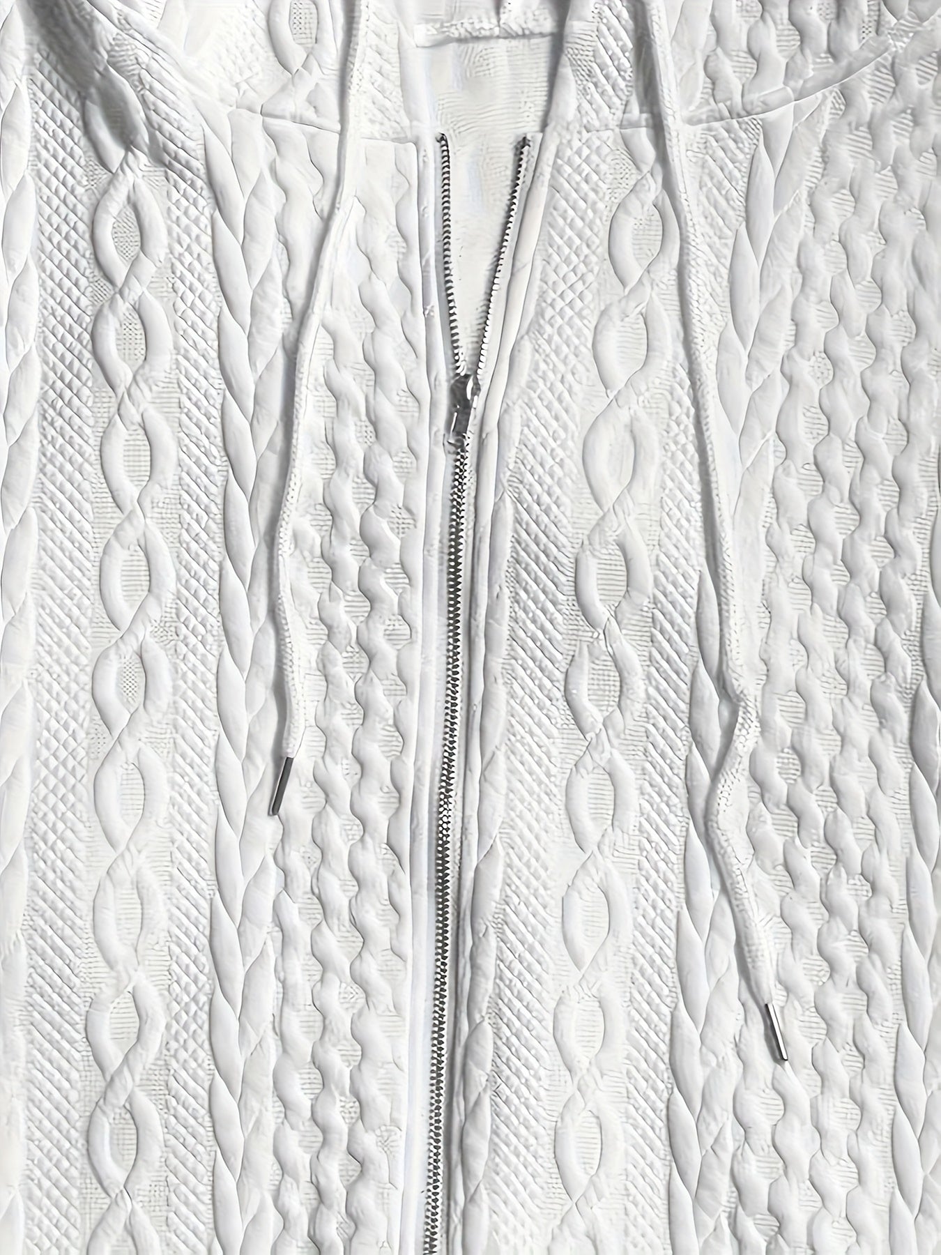 Women's Versatile Zip-Up Jacket – White detail view
