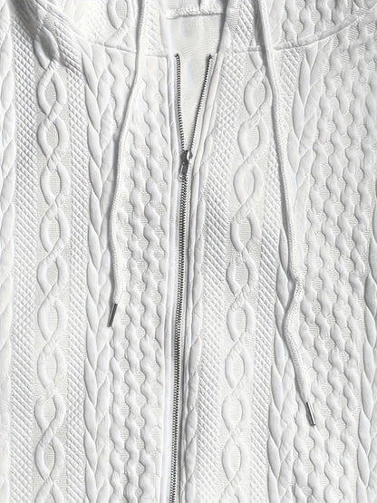 Women's Versatile Zip-Up Jacket – White detail view