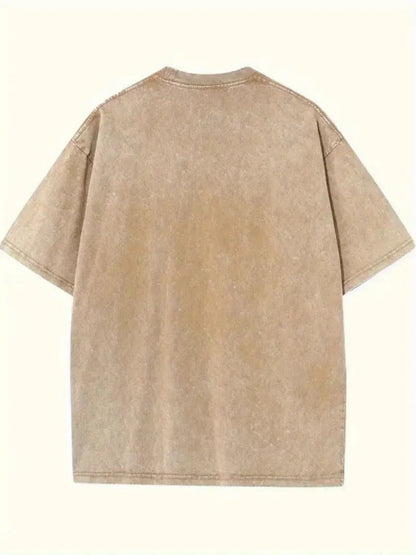 Women's Vintage Washed Oversized T-Shirt - Round Neck Short Sleeve detail view