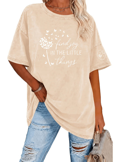 Women's Vintage Washed T-Shirt - Round Neck Short Sleeve – Black / Grey – main product image