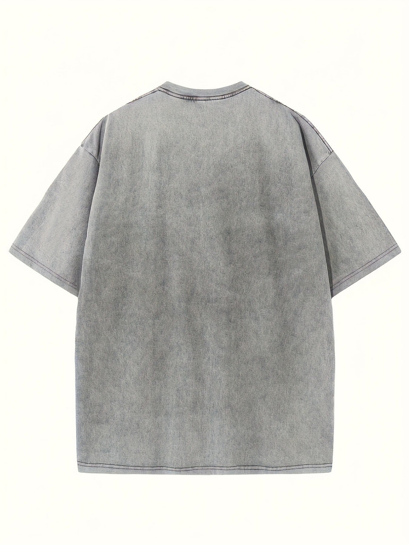 Women's Vintage Washed T-Shirt - Round Neck Short Sleeve – Grey / Purple detail view