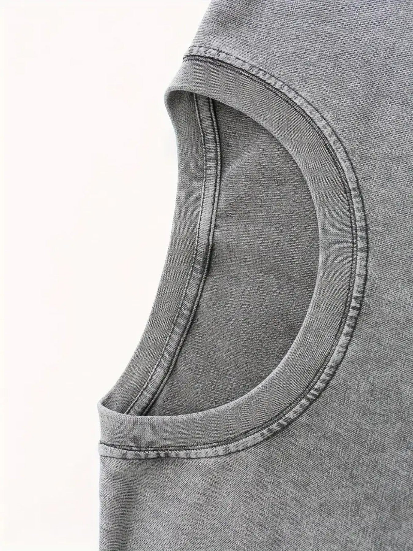 Women's Vintage Washed T-Shirt - Round Neck Short Sleeve – Grey / Purple detail view