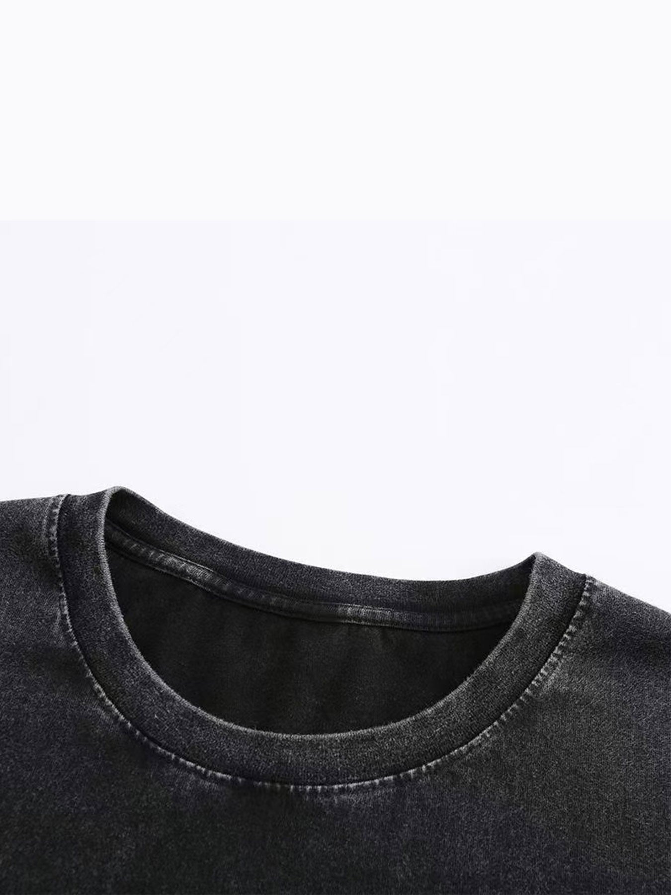 Women's Vintage Washed T-Shirt - Round Neck Short Sleeve – Grey / Purple detail view