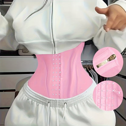 Women's Waist Cincher – Women's Waist Trainer with Zipper Closure Hooks Corset Ideal for Gym – view 4