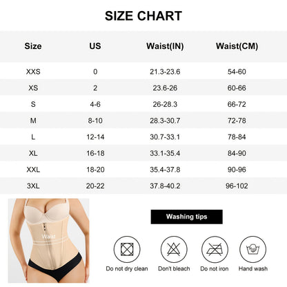 Women's Waist Cincher – Women's Waist Trainer with Zipper Closure Hooks Corset Ideal for Gym – view 7