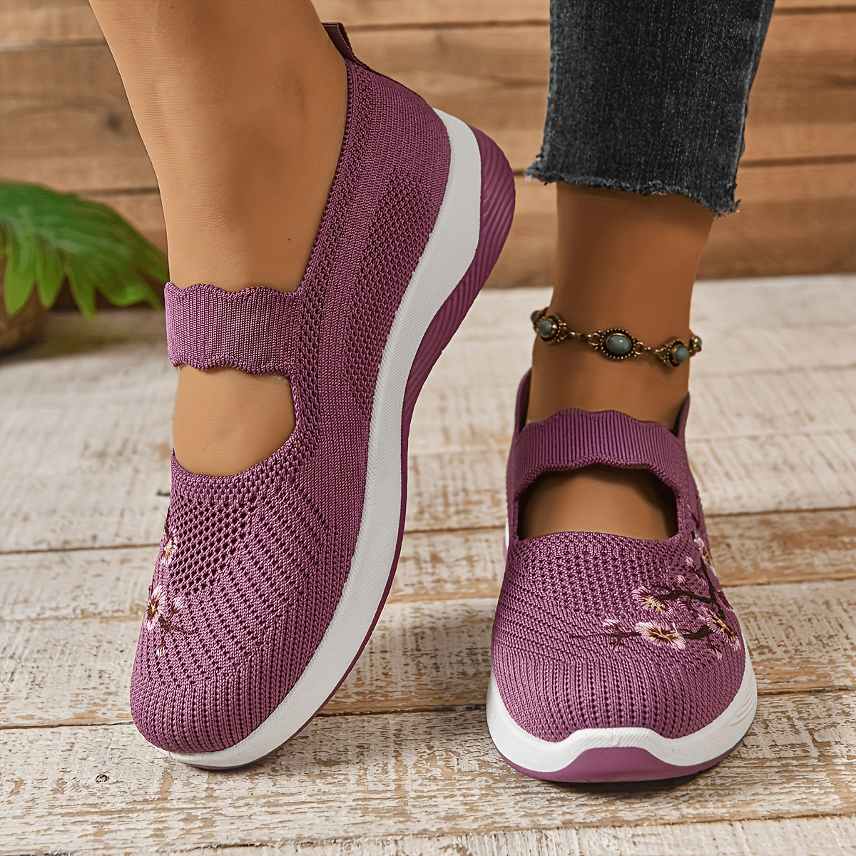 Women's Walking Shoes – Breathable for Outdoor & – Black Knit – view 4