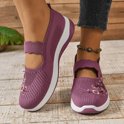 Women's Walking Shoes – Breathable for Outdoor & – Black Knit – view 4