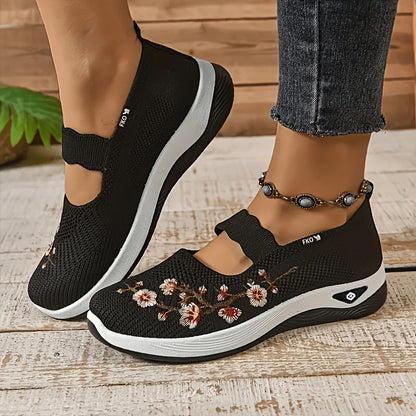 Women's Walking Shoes – Breathable for Outdoor & – Black Knit – view 6