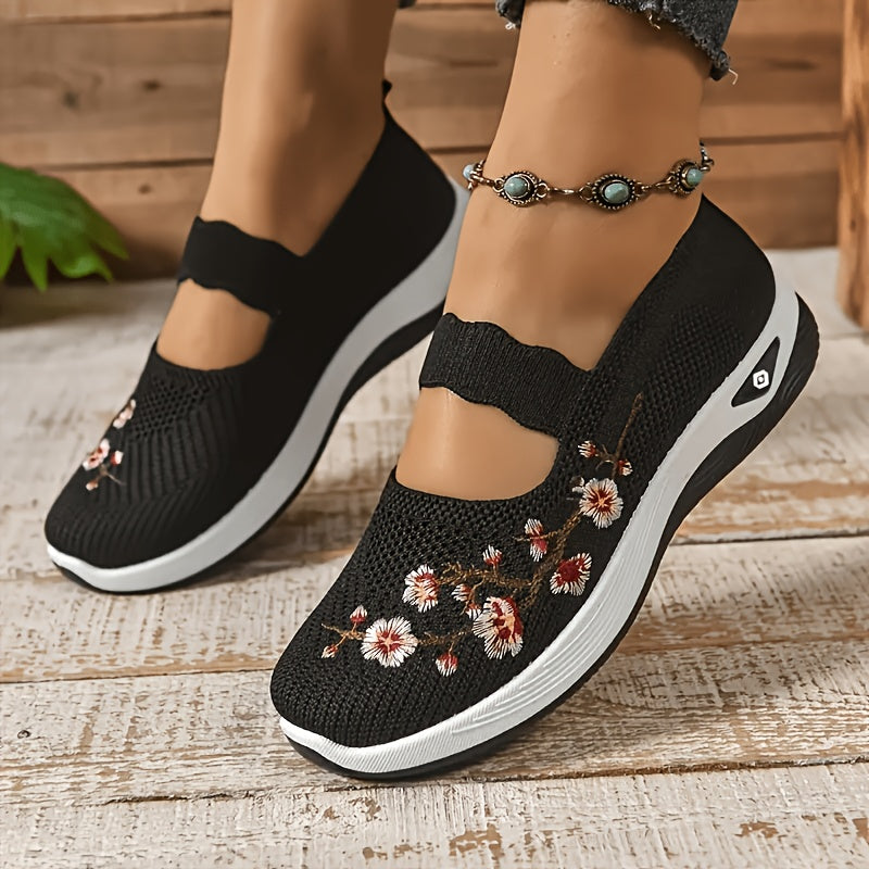 Women's Walking Shoes – Breathable for Outdoor & – Black Knit – Black option – view 3